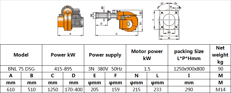 sliding boiler burner