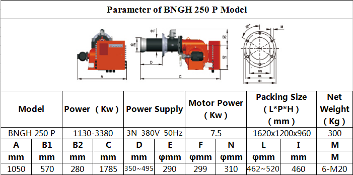 gas heavy oil burner